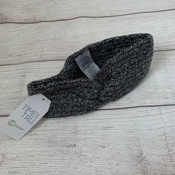 Time and Tru Gray Knit Headband Ear Warmer Winter Twisted Bow One Size - Picture 7 of 10
